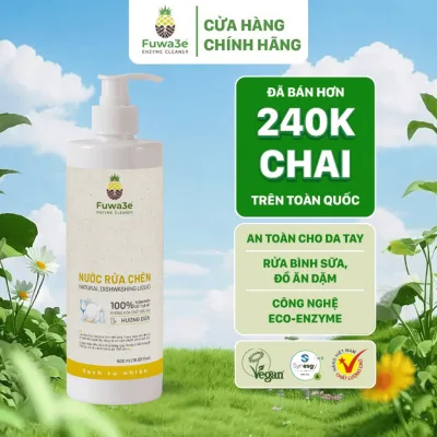 Nước Rửa Bát Fuwa3e Enzyme Sinh Học 500ml An Toàn Cho Bé Bảo Vệ Da Tay