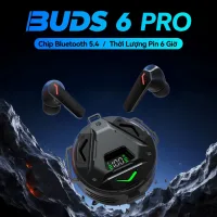 Tai nghe chơi game BUDS 6 PRO, Thiết kế kiểu Mecha, Hiệu ứng ánh sáng thổi tâm trí, Âm thanh nổi cấp độ HiFi iPX5 Mic tích hợp chống nước