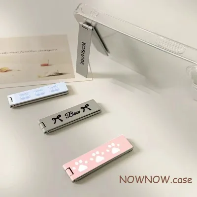 Hoạt Hình Dễ Thương Hình Chú Heo Kim Loại Bạc Đứng Di Động Để Bàn Đồng Hồ Siêu Mỏng Đế Thích Hợp Cho Mọi Điện Thoại Di Động