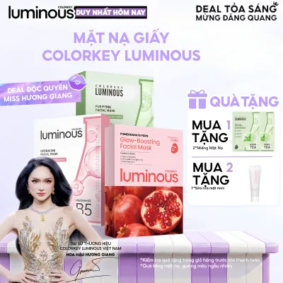 1 Hộp Mặt Nạ Giấy COLORKEY LUMINOUS Hỗ Trợ Cấp Ẩm PHIÊN BẢN NÂNG CẤP MỚI 10 miếng/hộp