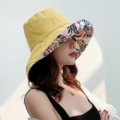 Nón Vành Rộng Hai Mặt Bằng Cotton Chống Nắng Thời Trang Cho Nữ