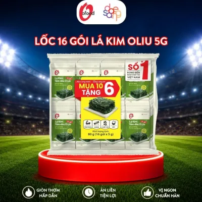 Lốc 16 gói lá kim tẩm dầu oliu 5g O'food