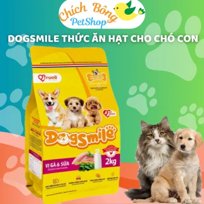 Thức ăn cho chó con DogSmile, thức ăn hạt cho chó con DogSmile, thức ăn cho chó con vị gà và sữa
