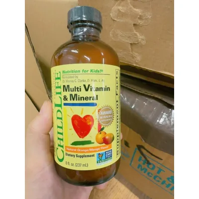 Siro bổ sung vitamin và khoáng chất cho trẻ em Childlife MultiVitamin & Mineral 237ml của Mỹ.🔆