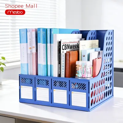 Kệ Nhựa Đựng Tài Liệu Mesibo Khay Đựng Sách Bút 4 Ngăn, Khay Kệ Lưu Trữ Sắp Xếp Hồ Sơ Giấy Tờ Học Sinh