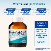 Viên Uống Dầu Cá Bổ Sung Omega Hỗ Trợ Cho Tim, Mắt và Da Blackmores Double Omega High Strength Lọ 90 Viên