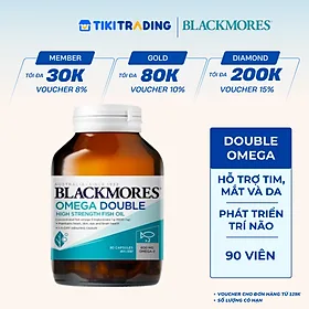 Viên Uống Dầu Cá Bổ Sung Omega Hỗ Trợ Cho Tim, Mắt và Da Blackmores Double Omega High Strength Lọ 90 Viên