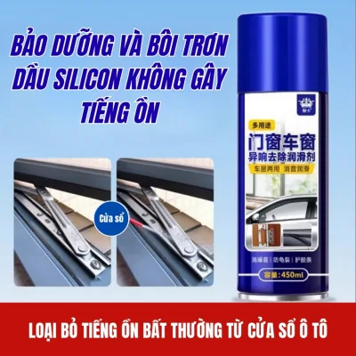 Chai Xịt Bôi Trơn Cửa Kính Ô Tô BAFU Dung Tích 450ml Chống Kẹt Kính Bảo Dưỡng Gioăng Cao Su Cửa Nóc Ô Tô