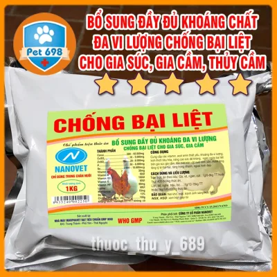 1kg CHỐNG BẠI LIỆT cung cấp khoáng chất đa vi lượng, chống bại liệt vật nuôi gia súc, gia cầm thủy cầm