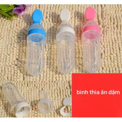Bình thìa silicon ăn dặm sữa, cháo, nước hoa quả cho bé từ 0-12 tháng tuổi