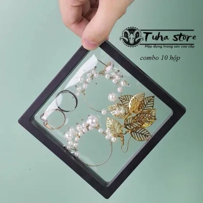 combo 10 Hộp đựng trang sức màng PE trong suốt - hộp trang sức mini trưng bày nữ trang