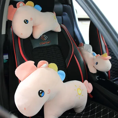 Gối Tựa Lưng Hình Ngựa Unicorn Kỳ Lân Dễ Thương Trang Trí Nội Thất Xe Ô Tô