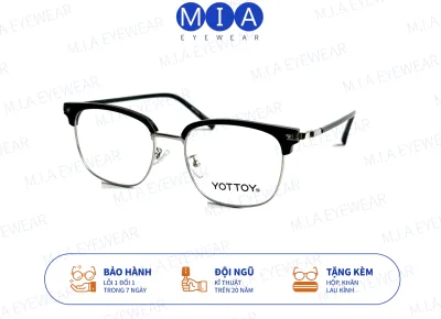 Gọng kính vuông MIA EYEWEAR G115 cao cấp chất liệu càng kim loại phối khung nhựa đờ mi thời trang nam nữ