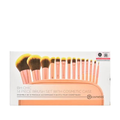 Bộ cọ trang điểm Bh Cosmetics chic 14 cây kèm ví đựng