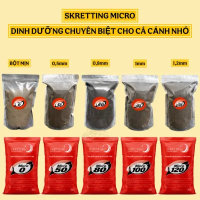 CÁM MICRO 0/50/80/100/120 ĐẠM 42% (250G/500G/1KG) CÁM NỔI CHO CÁ 7 MÀU , THUỶ SINH , Betta , Neon , Mún ,Sọc Ngựa , Moll
