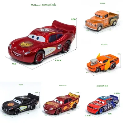 Mẫu xe kim loại 3D - McQueen & Black Racer 7.5CM | Đồ chơi hợp kim Diecast cho màn hình sưu tập người lớn
