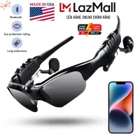 [Phiên Bản Mới USA] LazMall Kính Mát Phân Cực Thông Minh, Kiêm Tai Nghe Bluetooth Không Dây Thể Thao Có Micro Cho Điện Thoại, Nghe Nhạc, Bảo Vệ Mắt Chống Chói Và Chống Nắng.