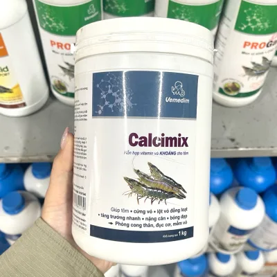 CALCIMIX Vemedim 1kg cung cấp vitamin và khoáng giúp tôm lột đều, cứng vỏ, nặng cân, bóng đẹp