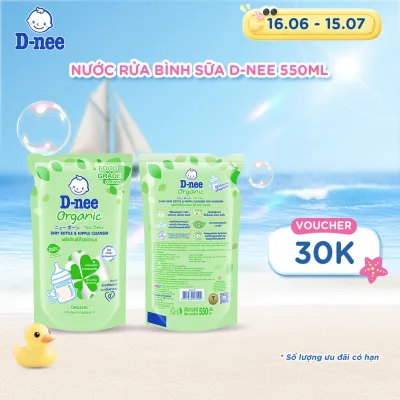 Nước rửa bình sữa D-nee từ nha đam hữu cơ, an toàn lành tính, khử khuẩn hiệu quả - Túi 550ml