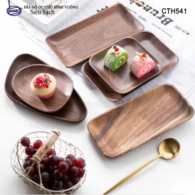 Khay/Đĩa Gỗ Óc Chó - Bày Trà Bánh/ Thức Ăn (Đủ Kiểu Dáng & Kích Cỡ) Derco/ Sang Trọng