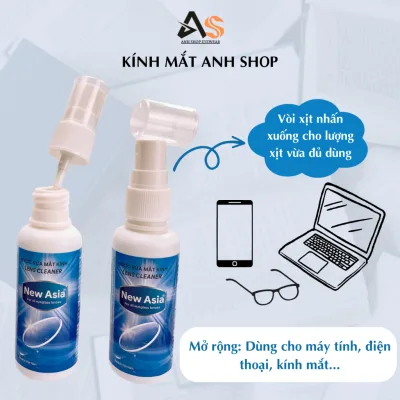Nước lau kính dạng xịt chuyên dụng dành cho mắt kính, màn hình điện thoại 60ml giúp mắt kính sạch trong hơn