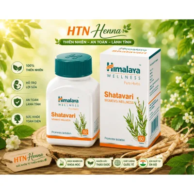 Thực phẩm chức năng hỗ trợ giảm mụn cân bằng nội tiết Himalaya Shatavari 60v - HTN shop