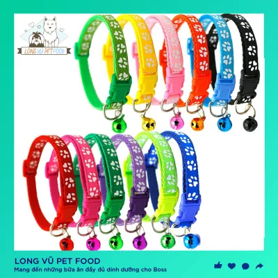 Có chuông Vòng Cổ Thú Cưng Có Chuông Điều Chỉnh Được Đồ Dùng Cho Mèo Cưng Phụ Kiện Cho Chó Con Chihuahua Bulldogs - Long Vũ Pet Food