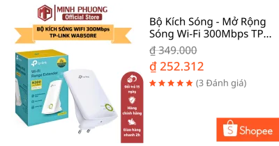 Bộ Kích Sóng - Mở Rộng Sóng Wi-Fi 300Mbps TP-LINK WA850RE - Hàng Chính Hãng