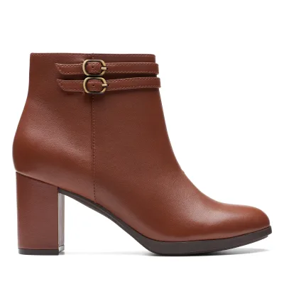 Clarks Women's Leather High Heel Boots - Bayla Light