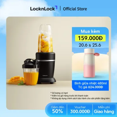 Máy xáy sinh tố LocknLock blender 2 bình đựng 950ml và 500ml xay đá chống trượt EJM452BLK