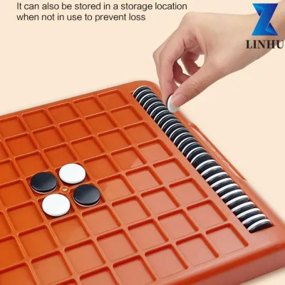 LINHU Flip Black White Chess Board, Touch Flip Parent-Con Interactive Kid Overturn Chess, Funny Portable Montessori Reversi Strategy Board Game Cắm Trại Đi Bộ Đường Dài
