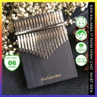 Đàn kalimba 17 phím màu đen hình chữ nhật gỗ nguyên khối khắc chữ kalimba QUYNHLEMO, đồ chơi âm nhạc cho bé chơi