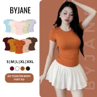 Áo Thun Nữ Thắt Eo Ôm Body BYJANE chất cotton trơn co dãn 4 chiều Women (Từ 39kg-65kg) BYJANE - 315