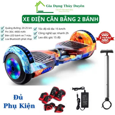 Xe Điện Cân Bằng 2 Bánh Lớn 6.5 inch Bluetooth 5.0 Phát Nhạc Kết Nối Điện Thoại Tặng Miếng Bảo Vệ
