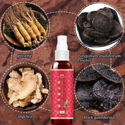 Nâng cấp mới Giảm giá 3 ngày Tinh chất tóc đen Tóc trắng đến đen Hà Thủ Ô Tinh chất chống tóc trắng Chăm sóc da đầu chống rụng tóc Tinh chất tóc đỏ 3 ngày