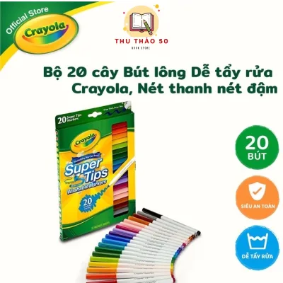 Bộ bút Marker 20 màu tẩy rửa được Crayola Super Tips. - Văn phòng phẩm Thu Thảo