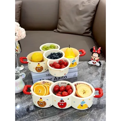 Khay Đựng Đồ Ăn Vặt 2 Tầng, Rổ Nhựa Đựng Trái Cây, Bánh Kẹo Mứt Tết 2 Lớp Có Lỗ Thoát nước