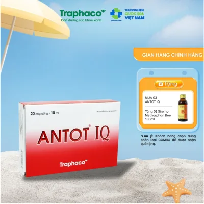 TPBVSK ANTOT IQ Traphaco- Hỗ Trợ: Phát Triển Não Bộ Tăng Khả Năng Tập Trung, Tăng Hấp Thu Hộp 20 Ống Uống x 10m