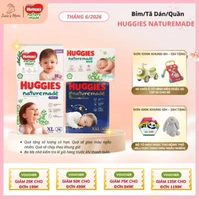 Tã/Bỉm Dán/Quần Huggies Platium/ Naturemade Mẫu Mới size NB/S/M/L/XL/XXL -Lucie's Mom