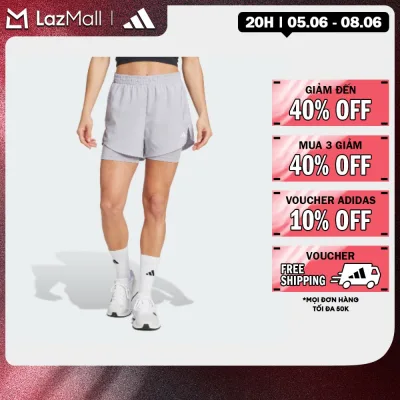 adidas Gym & Training Quần Short 2 Trong 1 Minimal Made for Training AEROREADY Nữ Xám IX1008