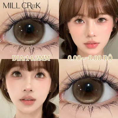 Kính áp tròng Mill Creek, màu nâu Honeycomb milk tea, Lens 1 ngày, giãn tròng 14.2mm , cận có độ (0-8)