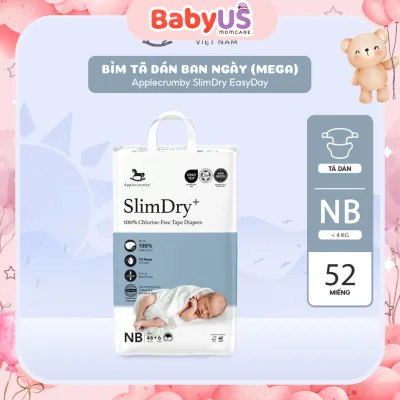 Bỉm tã quần/ tã dán NGÀY Applecrumby Slimdry Easyday size M19/L17/XL15 tã ngựa siêu thấm hút khô thoáng [BabyUS]