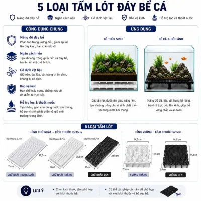 Tấm Lót Đáy Hồ Cá – Vỉ Lọc Đáy Tăng Vi Sinh, Thoáng Nước