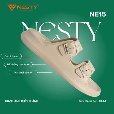 Dép Unisex NESTY Chính Hãng - Chất Liệu EVA Nhẹ Êm Ái, Siêu Nhẹ, Khóa Cài, Chống Trượt Tốt
