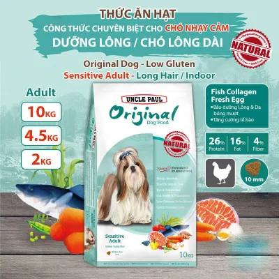 Uncle Paul Original Long Hair Dry Dog Food Small Kibbles For Long Haired Sensitive Dogs Coat Care