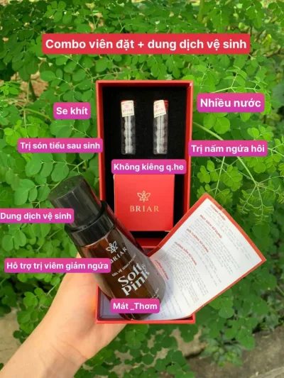 Combo cho vùng kín sạch khỏe - Viên se khít , detox, trj viêm và dung dịch vệ sinh Soft Pink