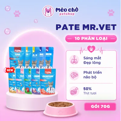 Pate Cho Mèo MRVET Gói 70G 51% Thịt, Bổ Sung Protein, Tăng Cường Sức Đề Kháng-Mèo Chò Petshop