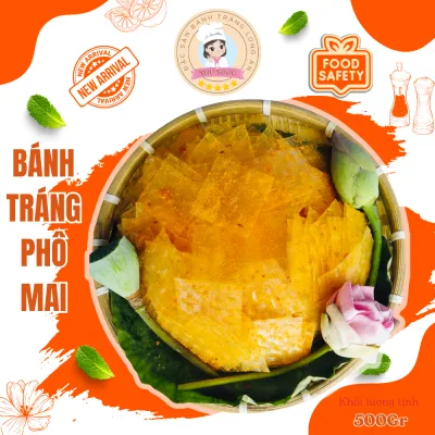 Bánh tráng phô mai - Đồ ăn vặt NHƯ NGỌC - ĂN CHAY ĐƯỢC - NHIỀU PHÔ MAI THƠM NGON HẢO HẠNG - BÁNH ĐƯỢC HÚT CHÂN KHÔNG AN TOÀN VỆ SINH - KL: 500G - 1KG