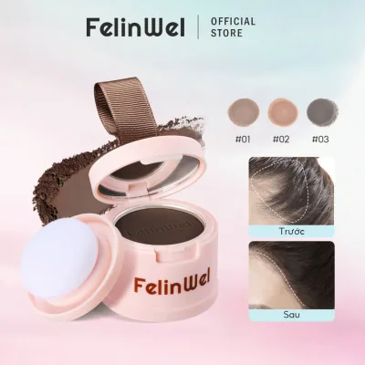 Phấn Che Hói Tóc & Chân Tóc FelinWel - Bộ Full Gương + Bông Tặng Kèm, Che Phủ Tự Nhiên, 4g