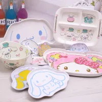 Set chén đĩa ly muỗng hoạt hình Melamine đựng trái cây đồ ăn vặt bánh kẹo hoạt hình dễ thương Cinnamoroll